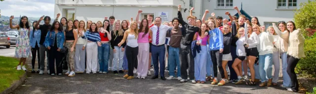 students celebrating