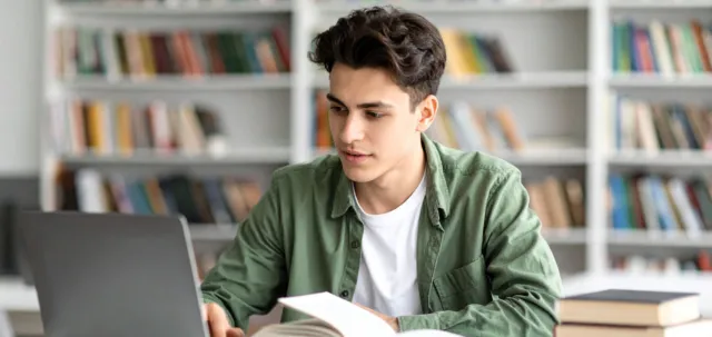 Student studying